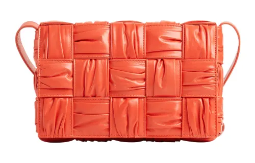 Bottega Veneta Plisse Intreccio Cassette Crossbody Bag Sunburst