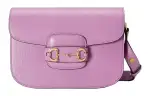 GUCCI Horsebit 1955 Python Skin Saddle Bag, Crossbody Bag, Shoulder Bag Women's Purple