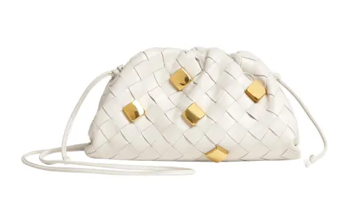 Bottega Veneta Pouch Mini Metallic Embellishment Chalk