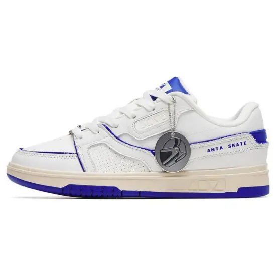 Anta Life Collection Anti Slip And Wear Resistant Lightweight Low Top Skateboard Shoes Women's White Blue
