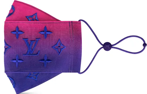 LOUIS VUITTON Polyester Face Mask Men's Pink/Blue
