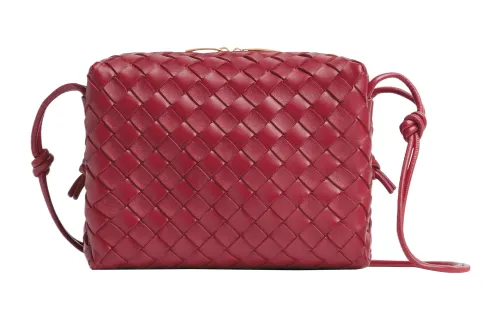 Bottega Veneta Loop Intrecciato Camera Bag Small Apple Candy