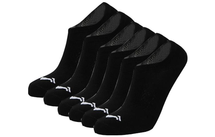 Li Ning Ankle Socks Unisex 6 Pack Black