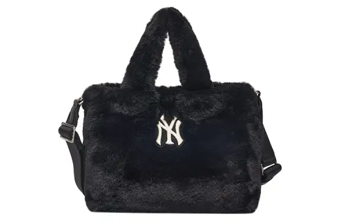 MLB Polyester Synthetic Leather Tote Bag, Shopping Bag, Shoulder Bag, Crossbody Bag, Handbag Regular Women's Black