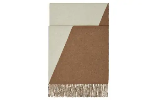 HERMES Knit Scarves Women's White/Brown