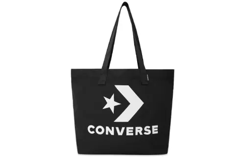 Converse Polyester Tote Bag, Shopping Bag, Shoulder Bag, Handbag Regular Unisex Black