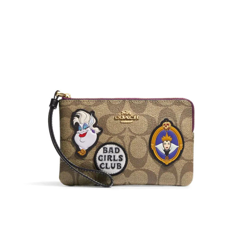 COACH X Disney Collaboration Cow Leather Wallets Women's Khaki