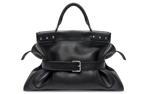 Balenciaga Grain Calfskin Handbag Large Men's Black