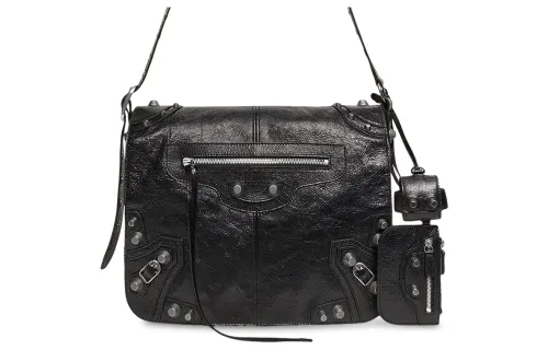 Balenciaga Le Cagole Lambskin Crossbody Bags Medium Men's Black