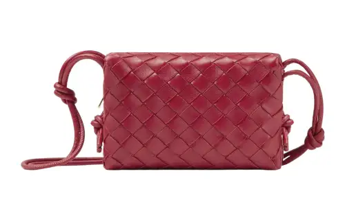 Bottega Veneta Loop Intrecciato Camera Bag Mini Apple Candy