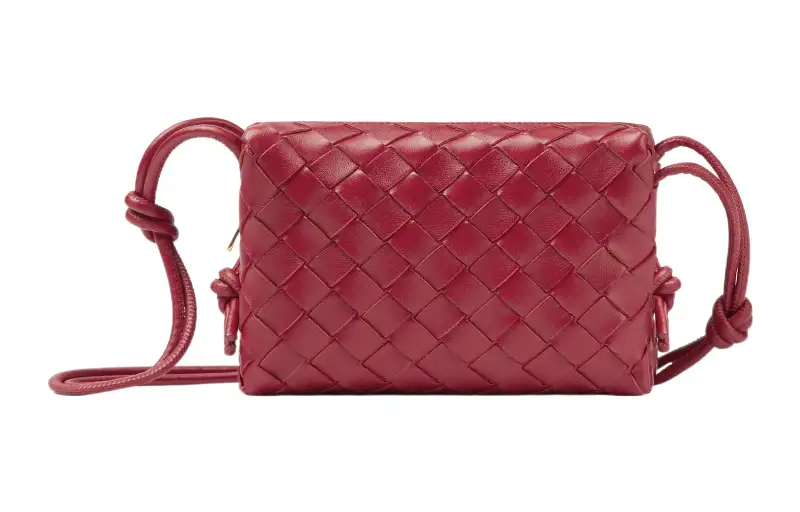 Bottega Veneta Loop Intrecciato Camera Bag Mini Apple Candy