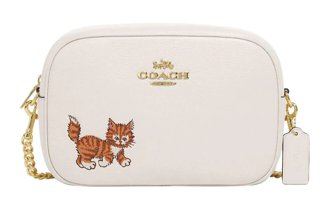 COACH Jamie Refined Pebble Leather Crossbody Bags Regular Women's Chalk White