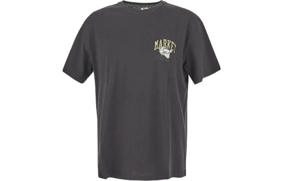 PUMA X Market Joint Series T-Shirts Men's Gray Crew Neck Moderate Other