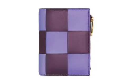 Bottega Veneta Cow Leather Wallet Small Women's Purple/Eggplant Purple