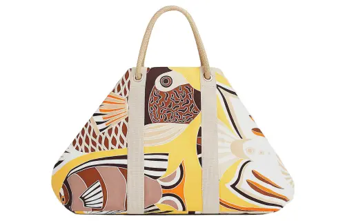 HERMES Traffic Jam Cotton Beach Bag, Shoulder Bag, Crossbody Bag, Handbag Women's