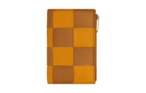 Bottega Veneta Leather Wallet Medium Women's Gold Brown/Camel