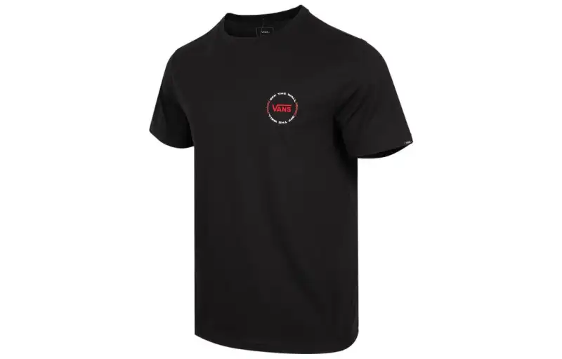 Vans T Shirts Men's Black Crew Neck Moderate Straight Fit