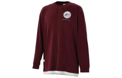New Balance T Shirts Men's Red Crew Neck Moderate Straight Fit