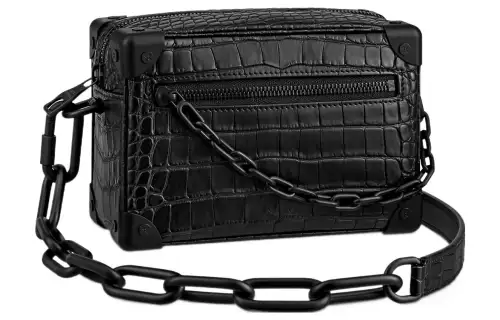 LOUIS VUITTON SOFT TRUNK Crocodile Leather Box Bag, Shoulder Bag, Crossbody Bag Mini Men's Black