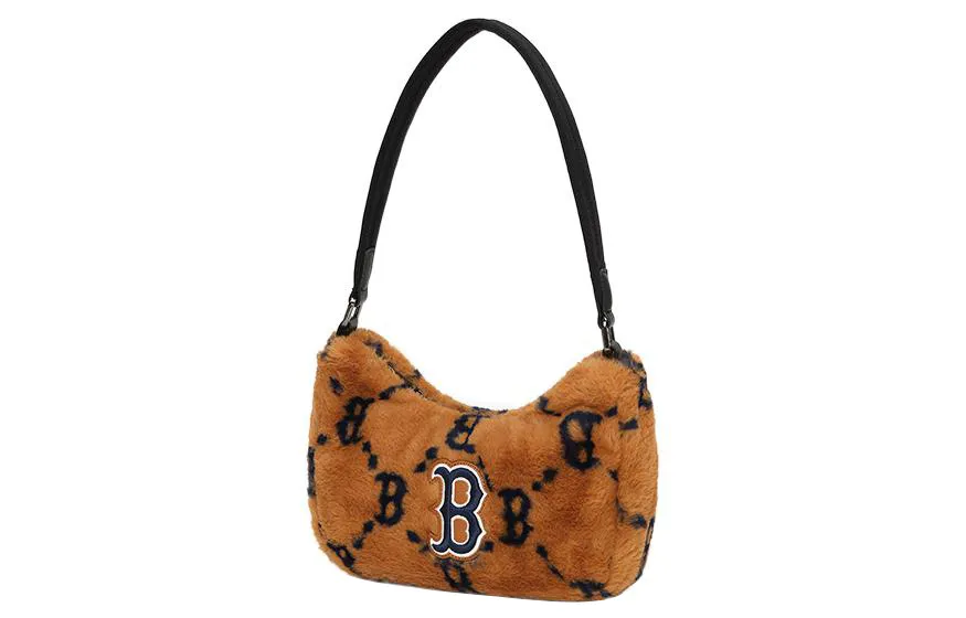 MLB Monogram Polyester, Artificial Leather Shoulder Bag, Handbag, Shoulder Bag Women's Mocha Brown