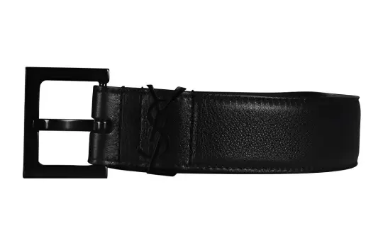 SAINT LAURENT Fashion Solid Color Logo Pin Buckle Leather Belts Women's 2cm
