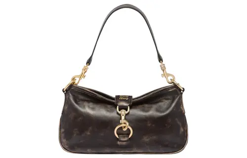 MIU MIU Leather Shoulder Bag, Handbag, Shoulder Bag Women's Sandy Brown