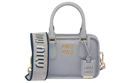 MIU MIU Leather Shoulder Bag, Crossbody Bag, Handbag Small Women's Blue