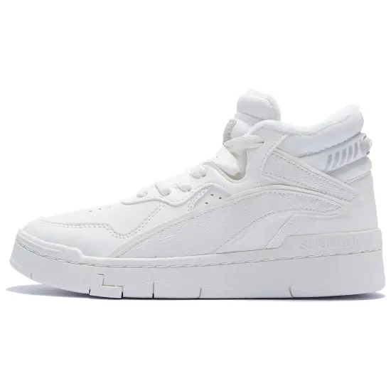 LINING Wave Skateboard Shoes Women's Mid-Top White