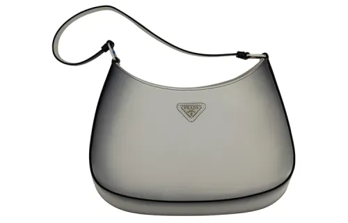 PRADA Solid Color Shoulder Bag Regular Women's Beige & Black