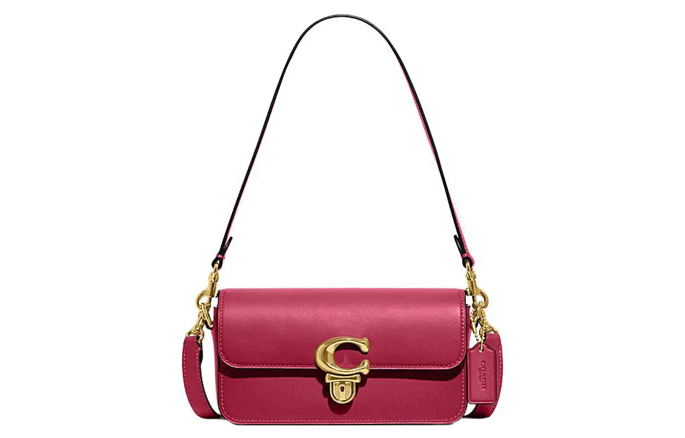 COACH Studio Cow Leather Portable Crossbody Bag, Shoulder Bag Women's Red
