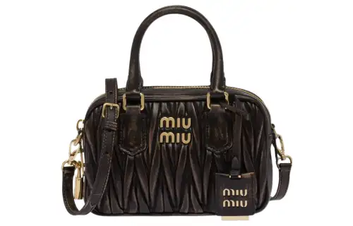 MIU MIU Matelassé Sheepskin Shoulder Bag, Crossbody Bag, Handbag Women's Sandy Brown