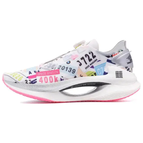 LINING Absolute Phantom 1.0 Running Shoes Men Low-Top Standard White/Fluorescent Lotus Pink