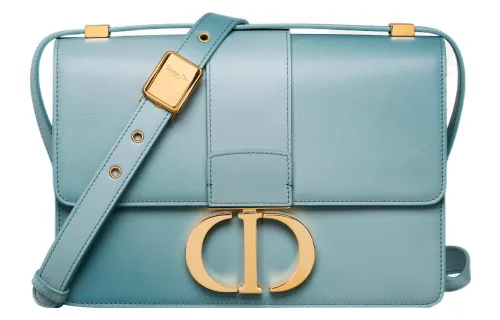 DIOR 30 Montaigne Cow Leather Shoulder Bag, Crossbody Bag Women's Blue