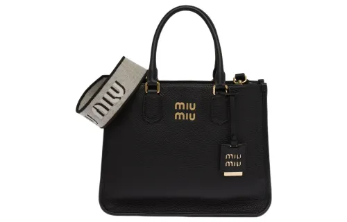 MIU MIU Leather Shoulder Bag, Crossbody Bag, Handbag Women's Black