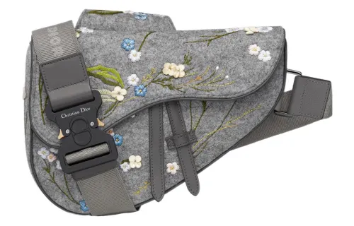 DIOR Wool Felt Saddle Bag, Fanny Pack, Sling Bag, Shoulder Bag, Crossbody Bag Men's Dior Gray