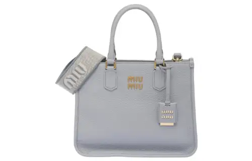 MIU MIU Leather Shoulder Bag, Crossbody Bag, Handbag Women's Blue