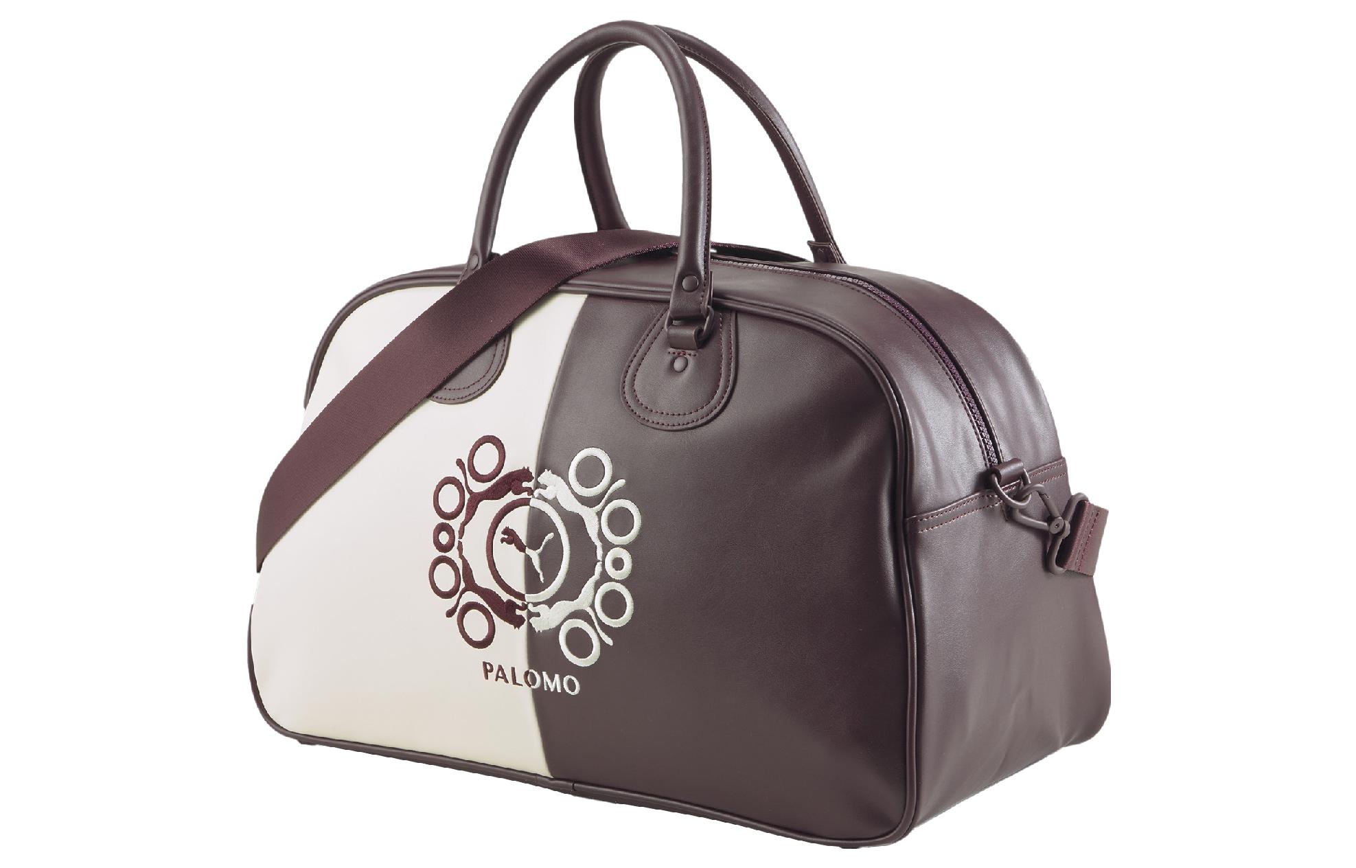 PUMA Palomo Spain Collaboration Artificial Leather Shoulder Bag Crossbody Bag Handbag Regular Unisex Maroon/Swan White