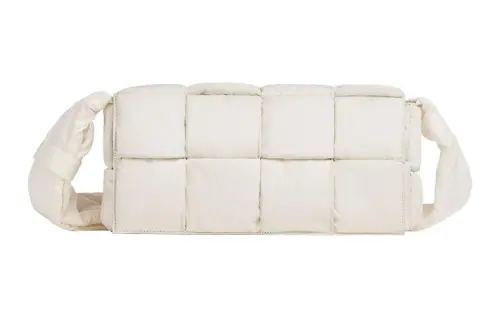 Bottega Veneta Padded Tech Cassette Fabric Shoulder Bag, Crossbody Bag Medium Men's White