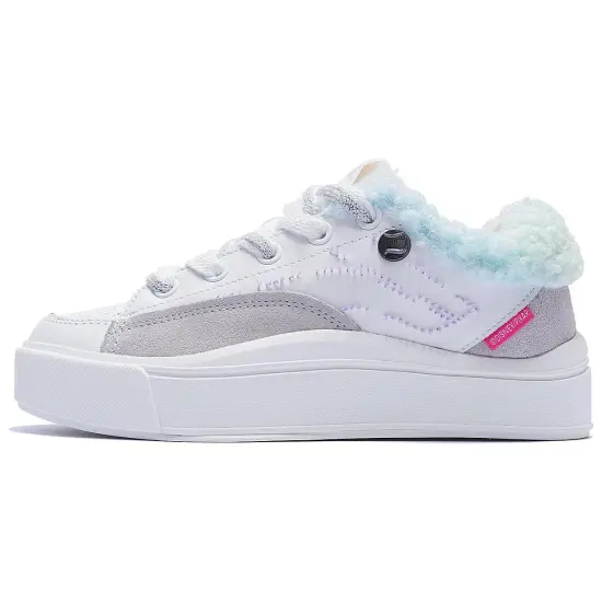 LINING Disney Skateboard Shoes Women's Low-Top Standard White/Light Smoke Gray/Vibrant Pink