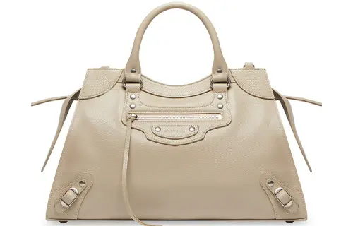 Balenciaga Neo Classic Calfskin Single Piece Shoulder Bag, Crossbody Bag, Handbag Women's Light Beige