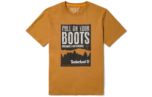 Timberland T Shirts Men's Wheat Crew Neck Moderate Straight Fit