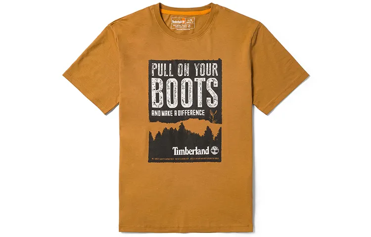 Timberland T Shirts Men's Wheat Crew Neck Moderate Straight Fit