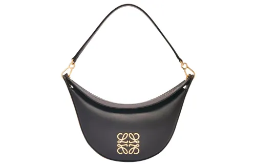 LOEWE Luna Cow Leather Hobo Bag, Handbag, Shoulder Bag Small Women's Black/Gold
