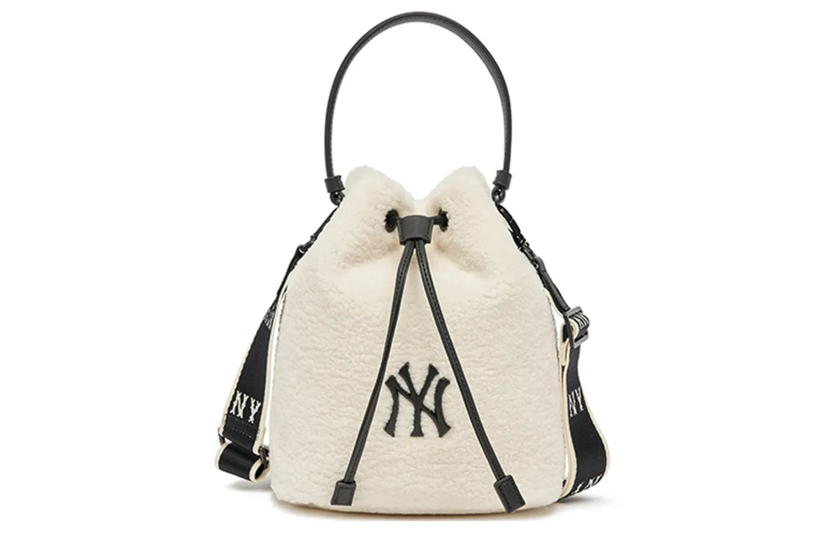 MLB Polyester Bucket Bag, Shoulder Bag, Crossbody Bag, Handbag Small Unisex Black White