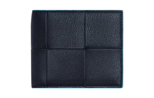 Bottega Veneta Grain Leather Wallet Men's Blue