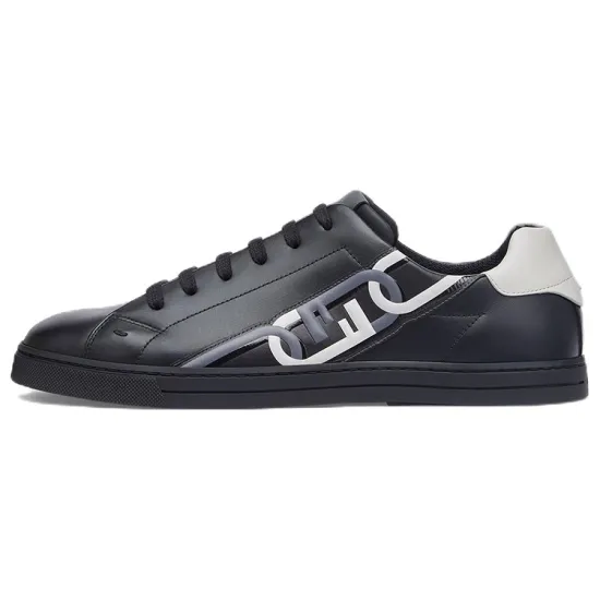 FENDI O'Lock Skateboard Shoes Men Low-Top Black