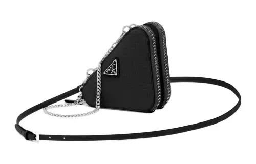 PRADA Saffiano Leather Portable One Shoulder Crossbody Clutch Mini Women's Black