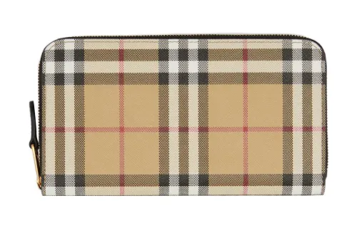Burberry Leather Wallet Women's Beige/Black