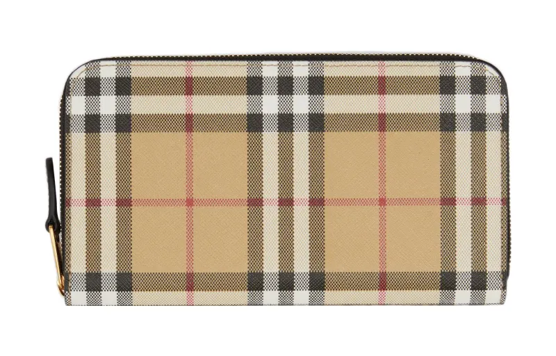 Burberry Leather Wallet Women's Beige/Black