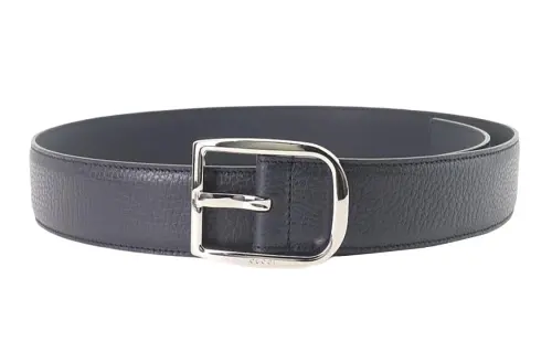 GUCCI Leather Belts Men's Dark Blue Width 4cm